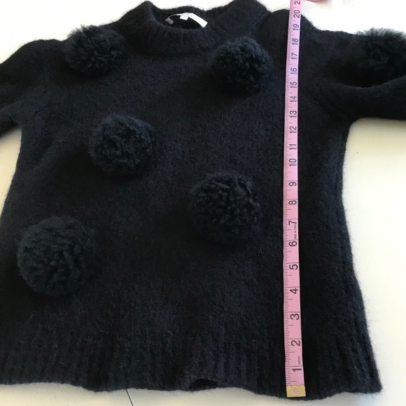 NEW TIBI BLACK ALPACA POMPOM SWEATER - Picture 4 of 13